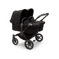 Коляска для двойни 2 в 1 Bugaboo Donkey 5 Twin шасси Black, Midnight Black (Черный) - вид 1 миниатюра