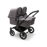 Коляска для двойни 2 в 1 Bugaboo Donkey 5 Twin шасси Black, Grey Melange (Серый) - вид 1 миниатюра