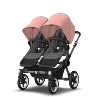 Коляска для двойни 2 в 1 Bugaboo Donkey 5 Twin шасси Graphite, Grey Melange / Morning Ping (Серый Меланж / Розовый) - вид 19 миниатюра