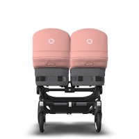 Коляска для двойни 2 в 1 Bugaboo Donkey 5 Twin шасси Graphite, Grey Melange / Morning Ping (Серый Меланж / Розовый) - вид 5 миниатюра