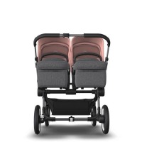 Коляска для двойни 2 в 1 Bugaboo Donkey 5 Twin шасси Graphite, Grey Melange / Morning Ping (Серый Меланж / Розовый) - вид 11 миниатюра