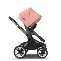 Коляска для двойни 2 в 1 Bugaboo Donkey 5 Twin шасси Graphite, Grey Melange / Morning Ping (Серый Меланж / Розовый) - вид 13 миниатюра