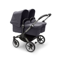 Коляска для двойни 2 в 1 Bugaboo Donkey 5 Twin шасси Graphite, Stormy Blue (Синий) - вид 1 миниатюра