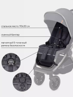 Коляска 3 в 1 Rant Falcon RA098, Graphite (Темно-серый) - вид 13 миниатюра