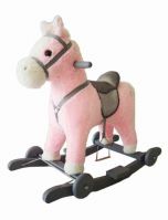 Лошадка каталка-качалка AmaroBaby Prime (с колесами), Розовый