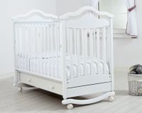 Детская кроватка-качалка Gandylyan Анжелика (колесо-качалка), Белый - вид 1 миниатюра