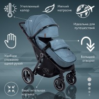 Коляска прогулочная Sweet Baby Suburban Compatto Air, Blue (Синий / Черный) - вид 1 миниатюра