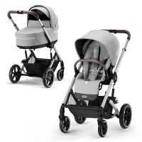 Коляска 3 в 1 Cybex Balios S Lux New 2023 шасси Black, Lava Grey (Серый / шасси Черный / с дождевиком) - вид 3 миниатюра