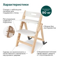 Стульчик для кормления Moji by ABC-Design Yippy Tune, Cotton (Натуральный / Белый) - вид 1 миниатюра