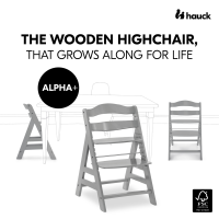 Стульчик деревянный Hauck Alpha+ B, Grey (Серый) - вид 1 миниатюра