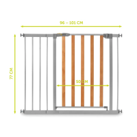 Детские ворота безопасности Hauck Woodlock 2 с дополнительной секцией 21 см, Silver (Серый) - вид 3 миниатюра