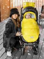 Конверт зимний меховой Amarobaby Snowy Travel, Желтый, 105 см - вид 23 миниатюра