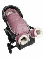 Конверт зимний меховой Amarobaby Snowy Travel, Розовый, 105 см - вид 7 миниатюра