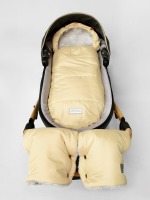 Конверт зимний меховой Amarobaby Snowy Travel, Песочный, 105 см - вид 7 миниатюра