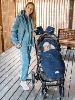 Конверт зимний меховой Amarobaby Snowy Travel, Тёмно-синий, 105 см - вид 21 миниатюра