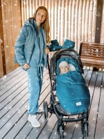 Конверт зимний меховой Amarobaby Snowy Travel, Серо-голубой, 105 см - вид 21 миниатюра