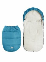 Конверт зимний меховой Amarobaby Snowy Travel, Серо-голубой, 105 см - вид 5 миниатюра