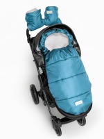 Конверт зимний меховой Amarobaby Snowy Travel, Серо-голубой, 105 см - вид 9 миниатюра