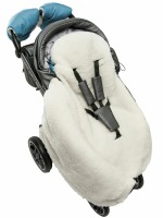 Конверт зимний меховой Amarobaby Snowy Travel, Серо-голубой, 105 см - вид 11 миниатюра