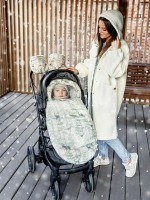 Конверт зимний меховой Amarobaby Snowy Baby, Олени / Бежевый,105 см - вид 23 миниатюра