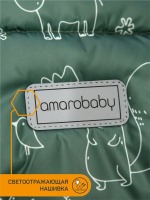 Конверт зимний меховой Amarobaby Snowy Baby, Зверята / Хаки, 85 см - вид 15 миниатюра