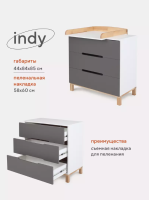 Комод Rant Indy (84 см), Moon Grey (Графит) - вид 17 миниатюра