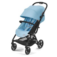 Коляска прогулочная Cybex Eezy S+ 2 BLK (с дождевиком и бампером), Beach Blue (Голубой) - вид 1 миниатюра