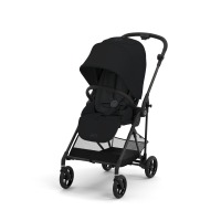 Коляска прогулочная Cybex Melio Carbon, Moon Black (Черный) - вид 1 миниатюра