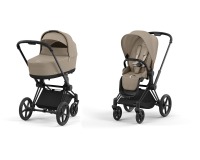 Коляска 2 в 1 Cybex Priam IV шасси Matt Black, Cozy Beige (Бежевый) - вид 1 миниатюра