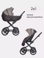 Коляска 2 в 1 Riko Basic Pacco Classic, 07 Mokka (Кофейный - Темно-коричневый) - вид 3 миниатюра