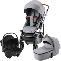 Коляска 3 в 1 Britax Roemer Smile 5Z, Frost Grey (Серый) + Автокресло Baby-Safe Core, Space Black (Черный) - вид 1 миниатюра