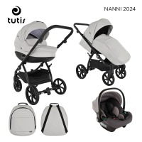 Коляска 3 в 1 Tutis Nanni 7 Leather, Light Silver (069) - вид 1 миниатюра