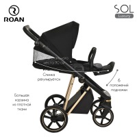 Коляска 2 в 1 Roan Sol Luxury, True Black / шасси Gold (Черный) - вид 39 миниатюра