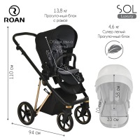 Коляска 2 в 1 Roan Sol Luxury, True Black / шасси Gold (Черный) - вид 43 миниатюра