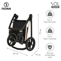 Коляска 2 в 1 Roan Sol Luxury, True Black / шасси Gold (Черный) - вид 45 миниатюра