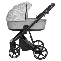 Коляска 2 в 1 Roan Sol Flowers, Gray / шасси Black (RSF/5002) - вид 1 миниатюра