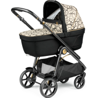 Коляска 3 в 1 Peg-Perego Veloce Belvedere Lounge, Graphic Gold (Черно-белый) - вид 1 миниатюра