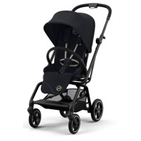 Коляска прогулочная Cybex Eezy S Twist+ 2 BLK (с дождевиком и бампером), Magic Black (Черный) - вид 1 миниатюра