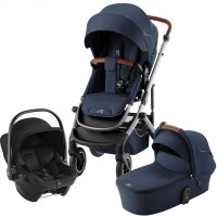 Коляска 3 в 1 Britax Roemer Smile 5Z, Night Blue (Синий) + Автокресло Baby-Safe Core, Space Black (Черный) - вид 1 миниатюра