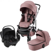 Коляска 3 в 1 Britax Roemer Smile 5Z, Dusty Rose (Розовый) + Автокресло Baby-Safe Core, Space Black (Черный) - вид 1 миниатюра