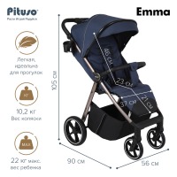 Прогулочная коляска Pituso Emma, Navy Blue (Темно-синий) - вид 19 миниатюра