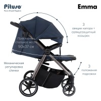 Прогулочная коляска Pituso Emma, Navy Blue (Темно-синий) - вид 21 миниатюра