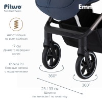 Прогулочная коляска Pituso Emma, Navy Blue (Темно-синий) - вид 23 миниатюра