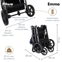 Прогулочная коляска Pituso Emma, Navy Blue (Темно-синий) - вид 25 миниатюра