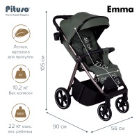 Прогулочная коляска Pituso Emma, Palm Green (Пальмово-зеленый) - вид 19 миниатюра