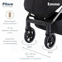 Прогулочная коляска Pituso Emma, Black (Черный) - вид 23 миниатюра