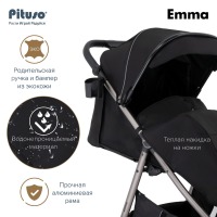 Прогулочная коляска Pituso Emma, Black (Черный) - вид 27 миниатюра