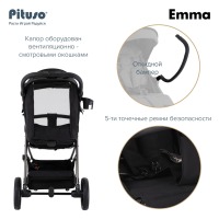 Прогулочная коляска Pituso Emma, Black (Черный) - вид 31 миниатюра