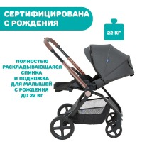 Коляска прогулочная Chicco Mysa, Black Satin (Черный) - вид 7 миниатюра