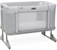 Детская приставная кроватка Chicco Next2Me Forever, Ash Grey Cross Coll (Светло-серый) - вид 1 миниатюра